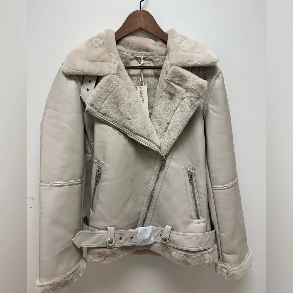 NEW Blank NYC Oversized Downtown Love Vegan Leather Jacket size extra small - Picture 4 of 7